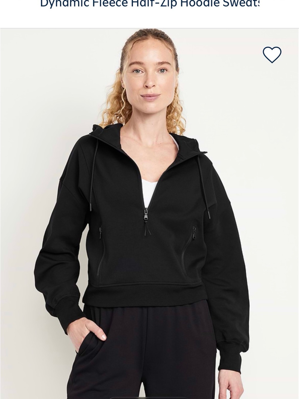 Old Navy Black Half-Zip Hoodie Sweatshirt - Women's